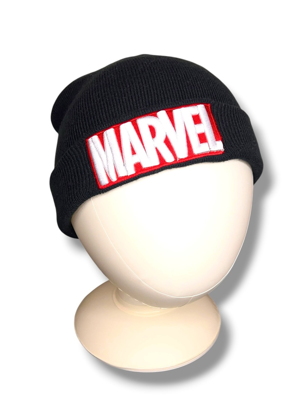 Marvel One Size Adult Black Beanie Hat Unisex Knit Embroidered Logo Gift